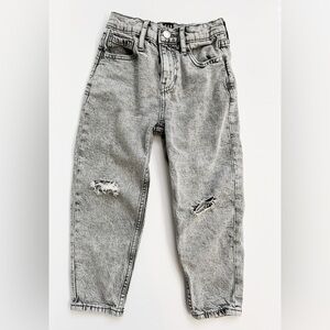 Gap Kids Grey Acid Wash Distressed Mom Jeans | Size 6